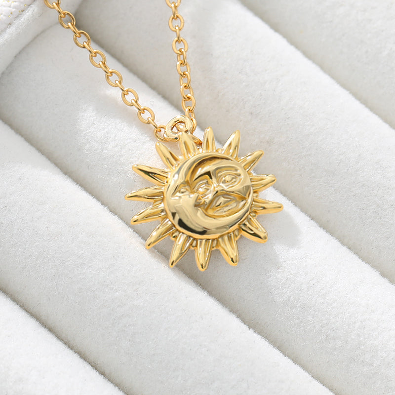 Vintage Sun and Moon Stainless Steel Necklace by HitMyNeed