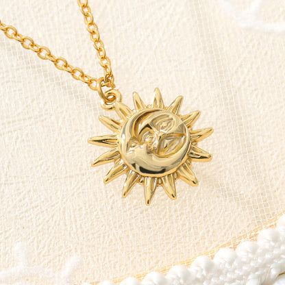 Vintage Sun and Moon Stainless Steel Necklace by HitMyNeed