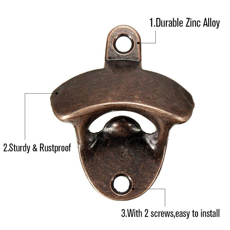 Vintage Wall Mounted Bottle Opener Set (10 Pack) by HitMyNeed