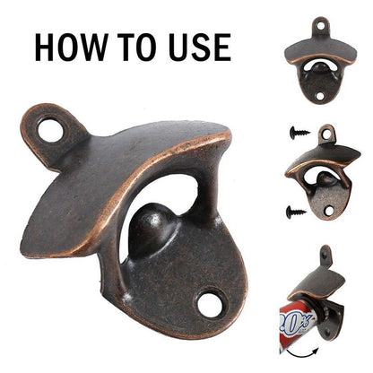 Vintage Wall Mounted Bottle Opener Set (10 Pack) by HitMyNeed
