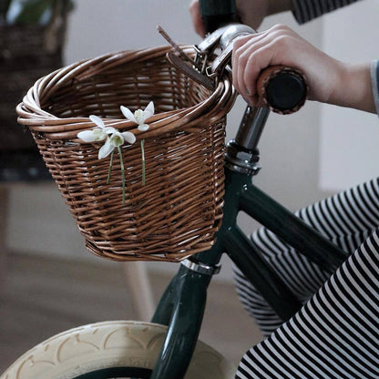 Vintage Wicker Bicycle Basket with Leather Straps by HitMyNeed