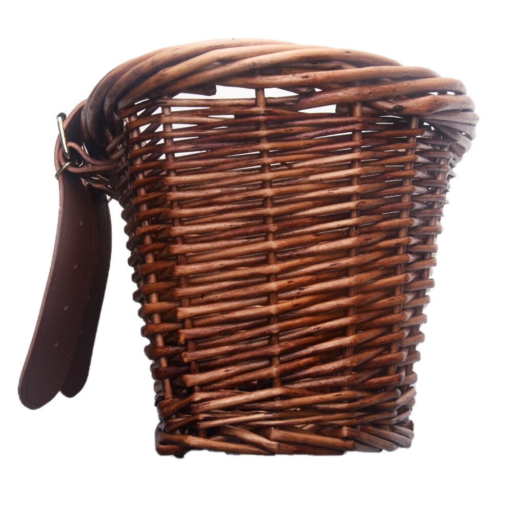 Vintage Wicker Bicycle Basket with Leather Straps by HitMyNeed