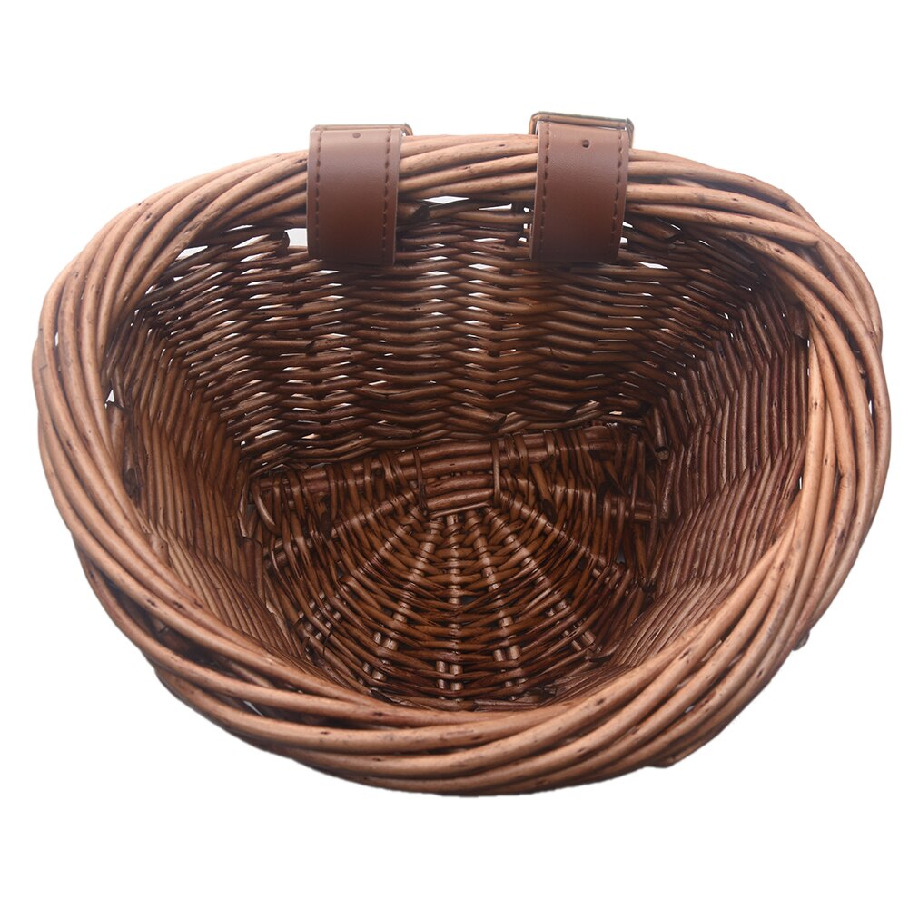 Vintage Wicker Bicycle Basket with Leather Straps by HitMyNeed