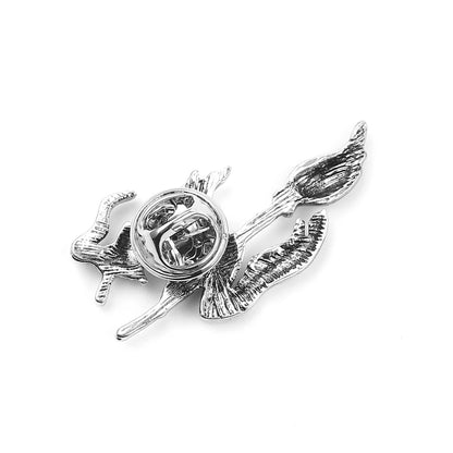 Vintage Witch on Broom Metal Brooch Pin by HitMyNeed