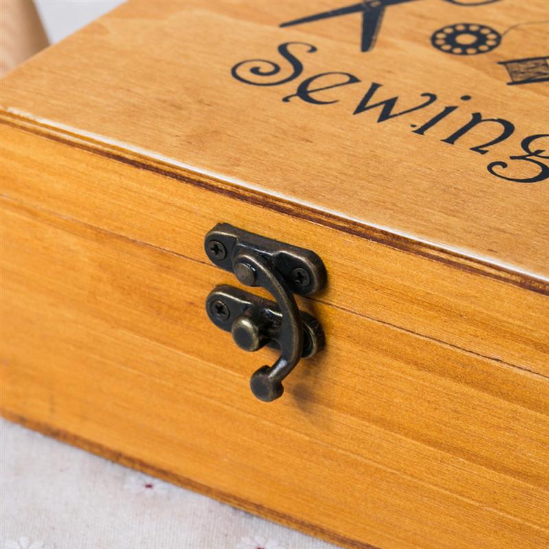 Vintage Wooden Sewing Box with Complete Sewing Kit by HitMyNeed