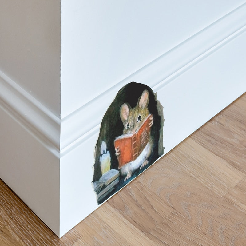 Vinyl Mouse Hole Wall Stickers, 5-Pack by HitMyNeed