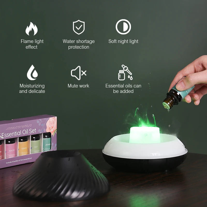 Volcanic Flame Aroma Diffuser & USB Humidifier 130ml by HitMyNeed