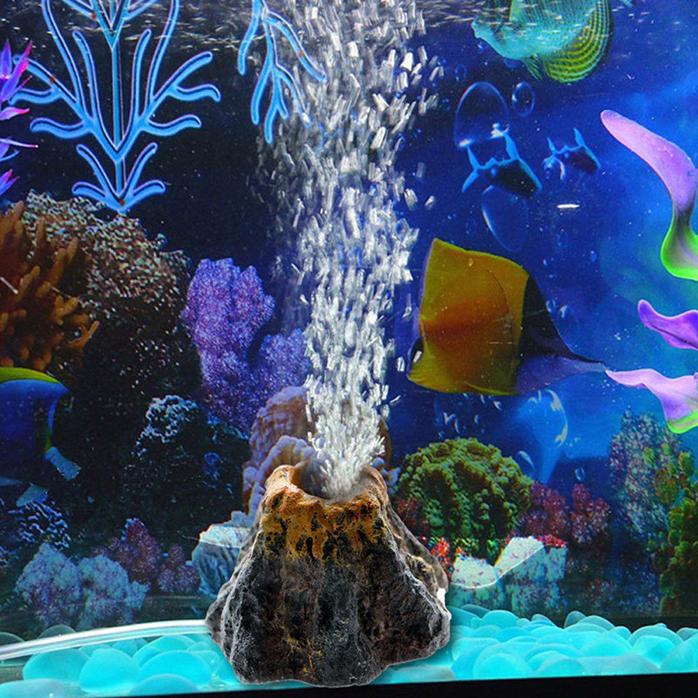 Volcano Aquarium Ornament with Air Bubble Feature by HitMyNeed
