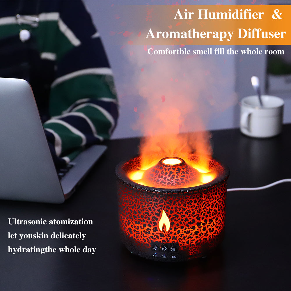 Volcano Flame Humidifier & Essential Oil Diffuser by HitMyNeed