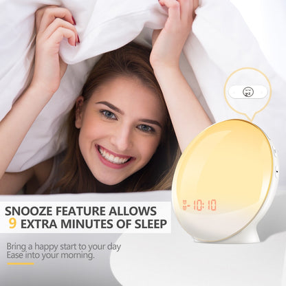 Wake Up Light Digital Alarm Clock with Sunrise by HitMyNeed