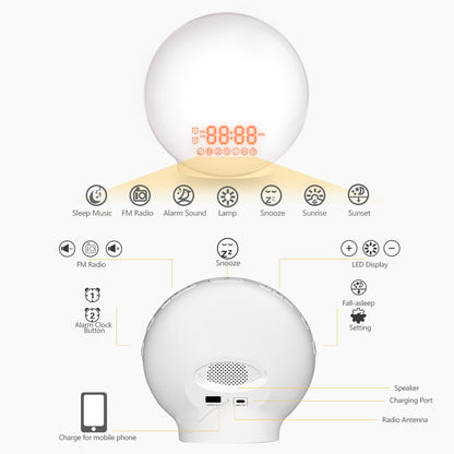 Wake Up Light Digital Alarm Clock with Sunrise by HitMyNeed