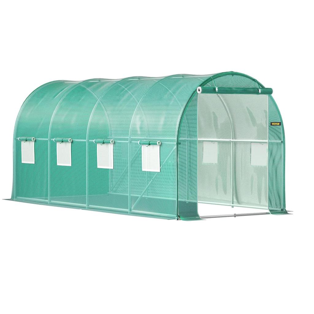 Walk-In Tunnel Greenhouse with Galvanized Steel Frame green-12x7x7-ft by HitMyNeed