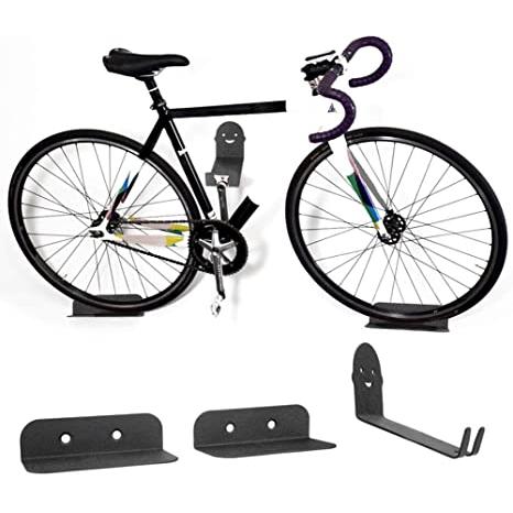 Wall Bike Rack 3‑Piece High Carbon Steel Mount Set by HitMyNeed
