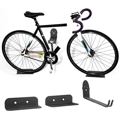 Wall Bike Rack 3‑Piece High Carbon Steel Mount Set by HitMyNeed