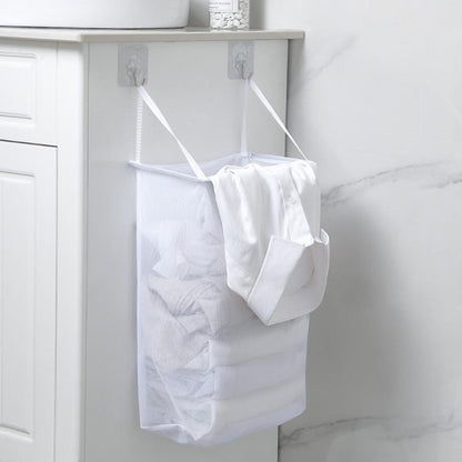 Wall Hanging Laundry Basket with Adhesive Hooks by HitMyNeed