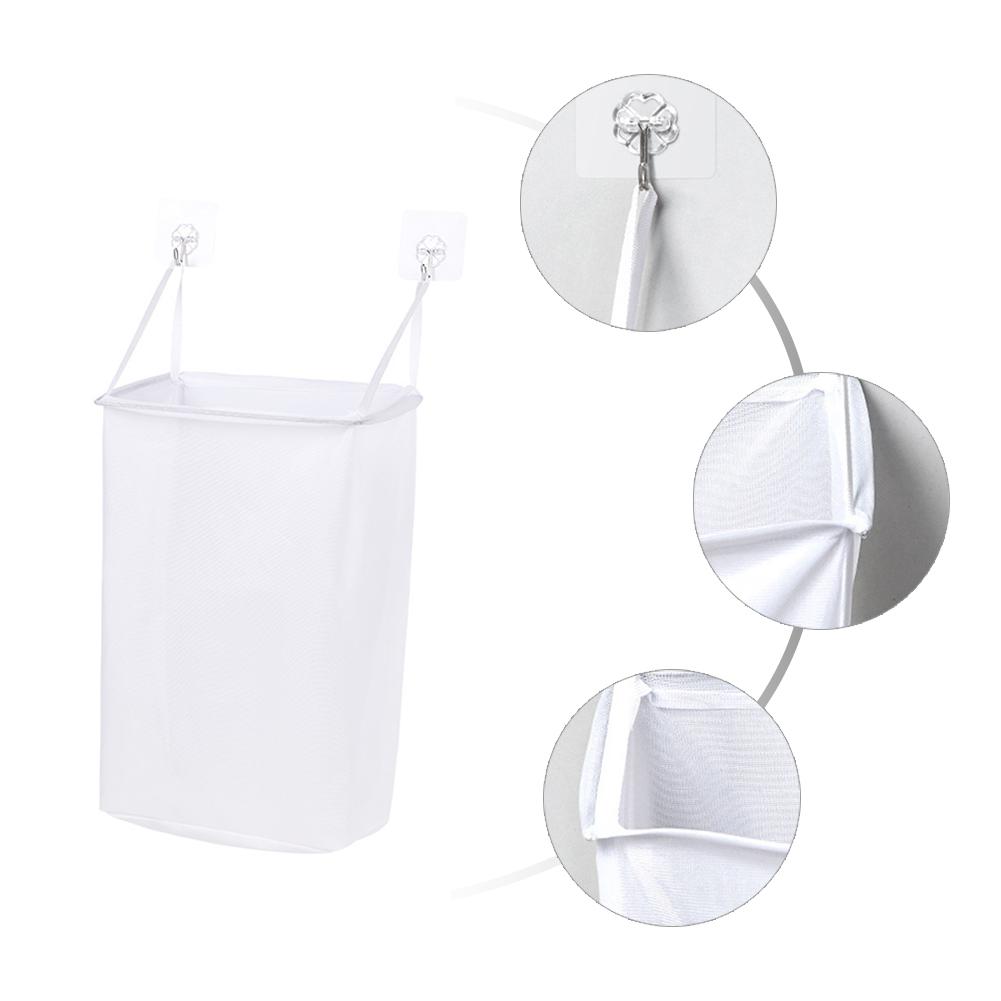 Wall Hanging Laundry Basket with Adhesive Hooks by HitMyNeed