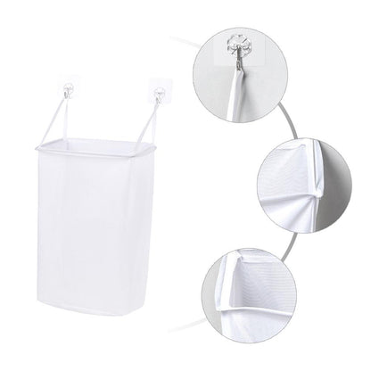 Wall Hanging Laundry Basket with Adhesive Hooks by HitMyNeed