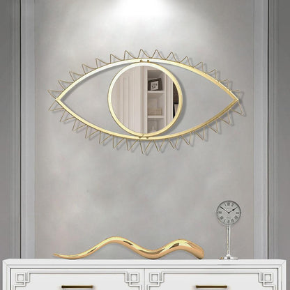 Wall Hanging Metal Eye Shaped Mirror, 45 x 24 cm by HitMyNeed