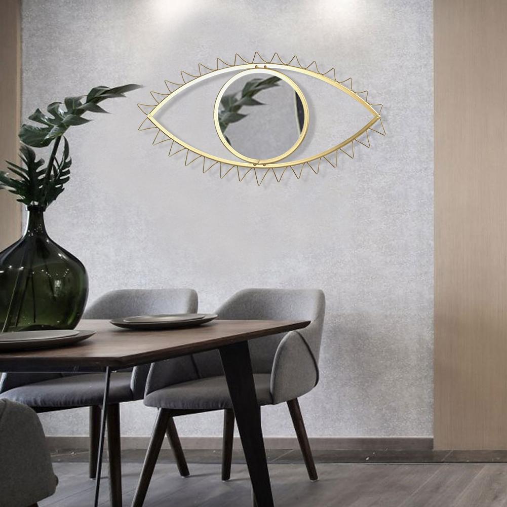 Wall Hanging Metal Eye Shaped Mirror, 45 x 24 cm by HitMyNeed