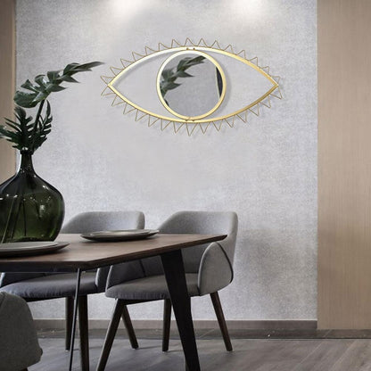 Wall Hanging Metal Eye Shaped Mirror, 45 x 24 cm by HitMyNeed