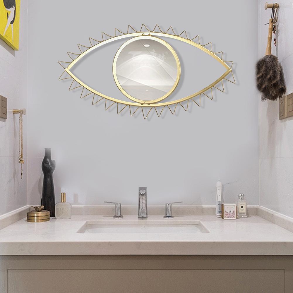 Wall Hanging Metal Eye Shaped Mirror, 45 x 24 cm by HitMyNeed