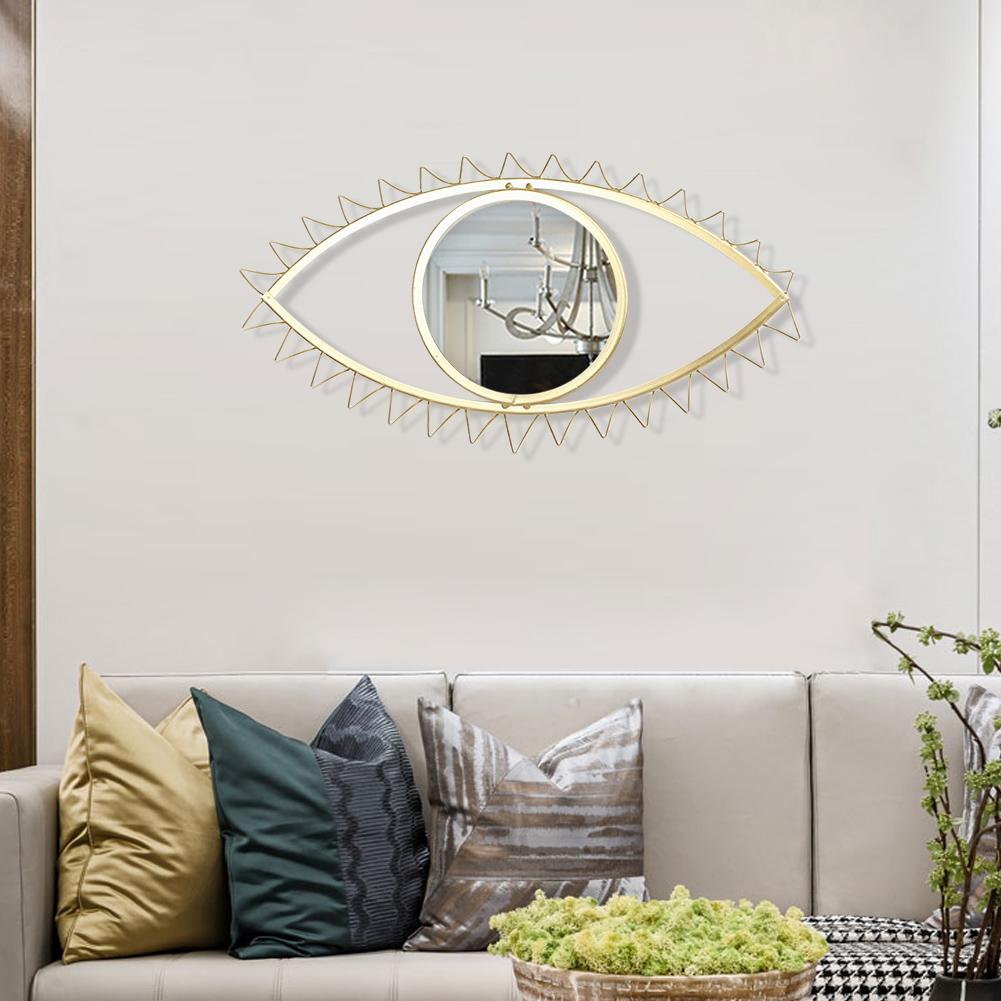 Wall Hanging Metal Eye Shaped Mirror, 45 x 24 cm by HitMyNeed