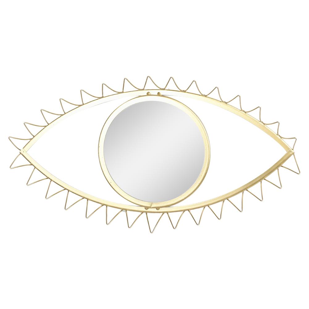 Wall Hanging Metal Eye Shaped Mirror, 45 x 24 cm by HitMyNeed