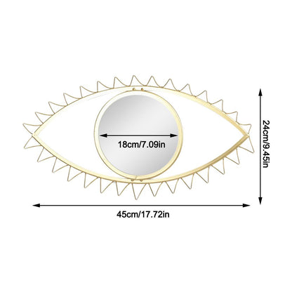 Wall Hanging Metal Eye Shaped Mirror, 45 x 24 cm by HitMyNeed