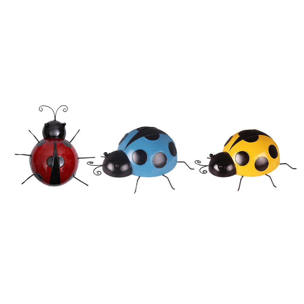 Wall Hanging Metal Ladybugs Set of 3 by HitMyNeed
