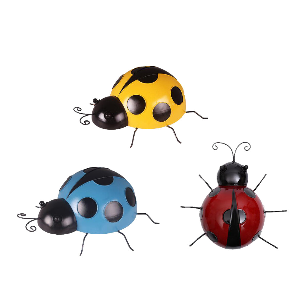 Wall Hanging Metal Ladybugs Set of 3 by HitMyNeed
