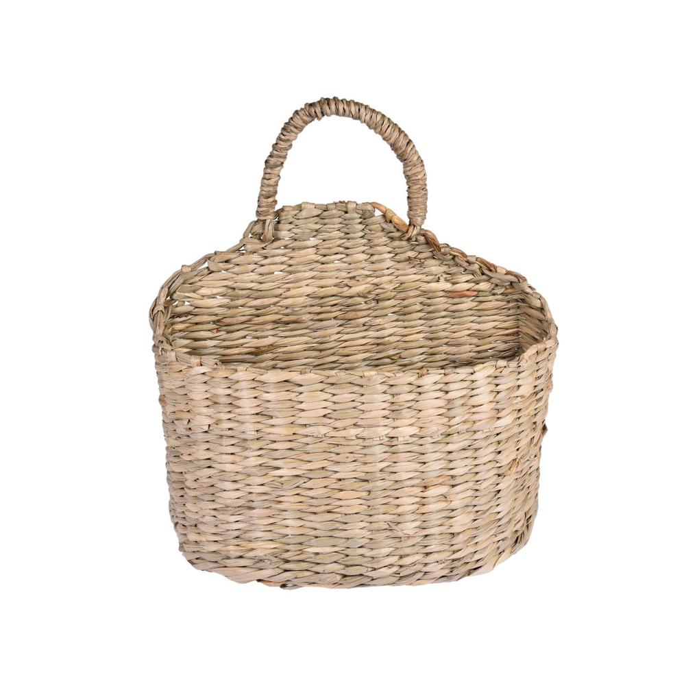 Wall Hanging Wicker Basket Decor with Handle by HitMyNeed