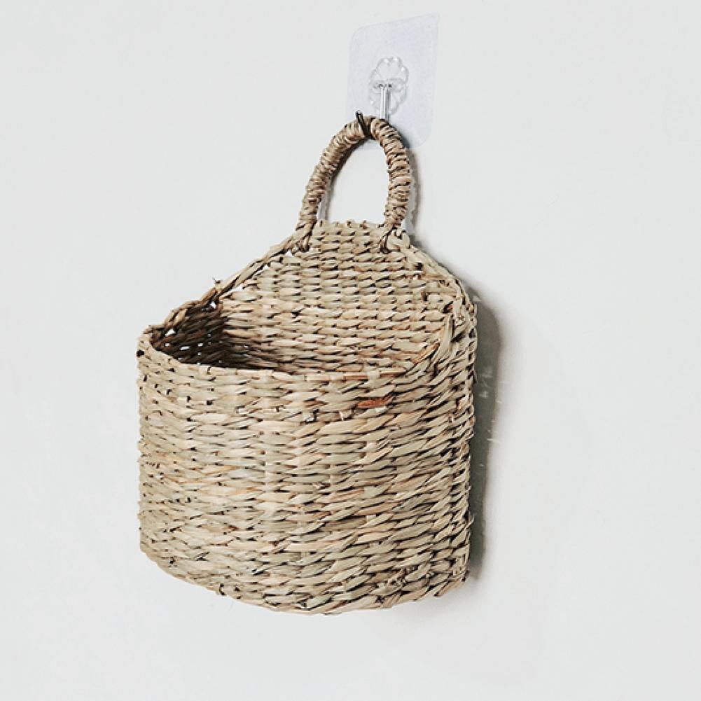 Wall Hanging Wicker Basket Decor with Handle by HitMyNeed