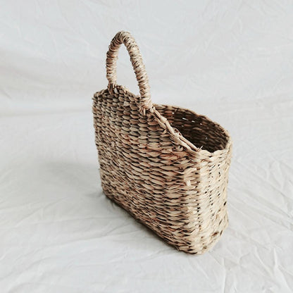 Wall Hanging Wicker Basket Decor with Handle by HitMyNeed