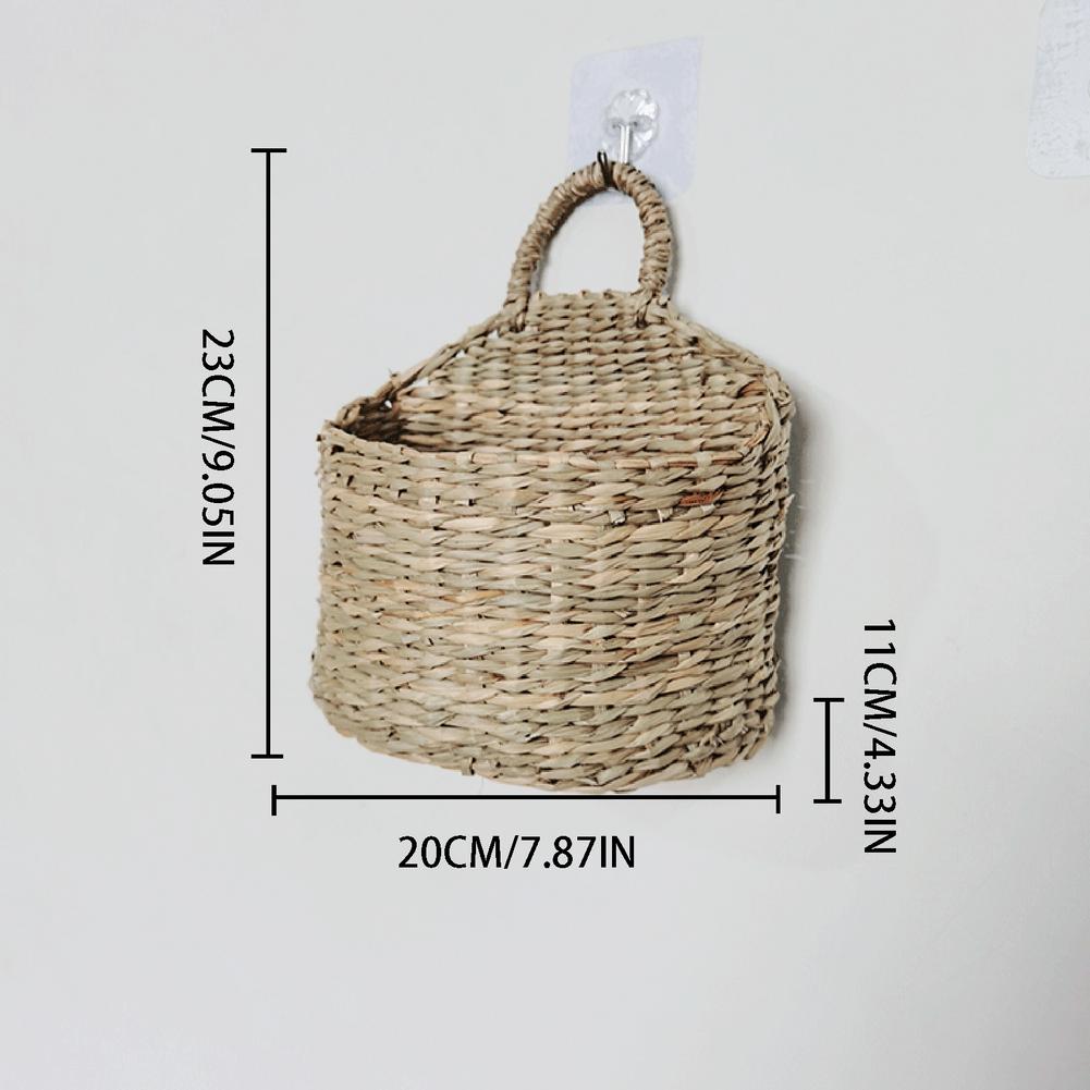Wall Hanging Wicker Basket Decor with Handle by HitMyNeed