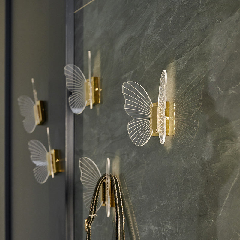 Wall-Mount Acrylic Butterfly Coat Hook by HitMyNeed