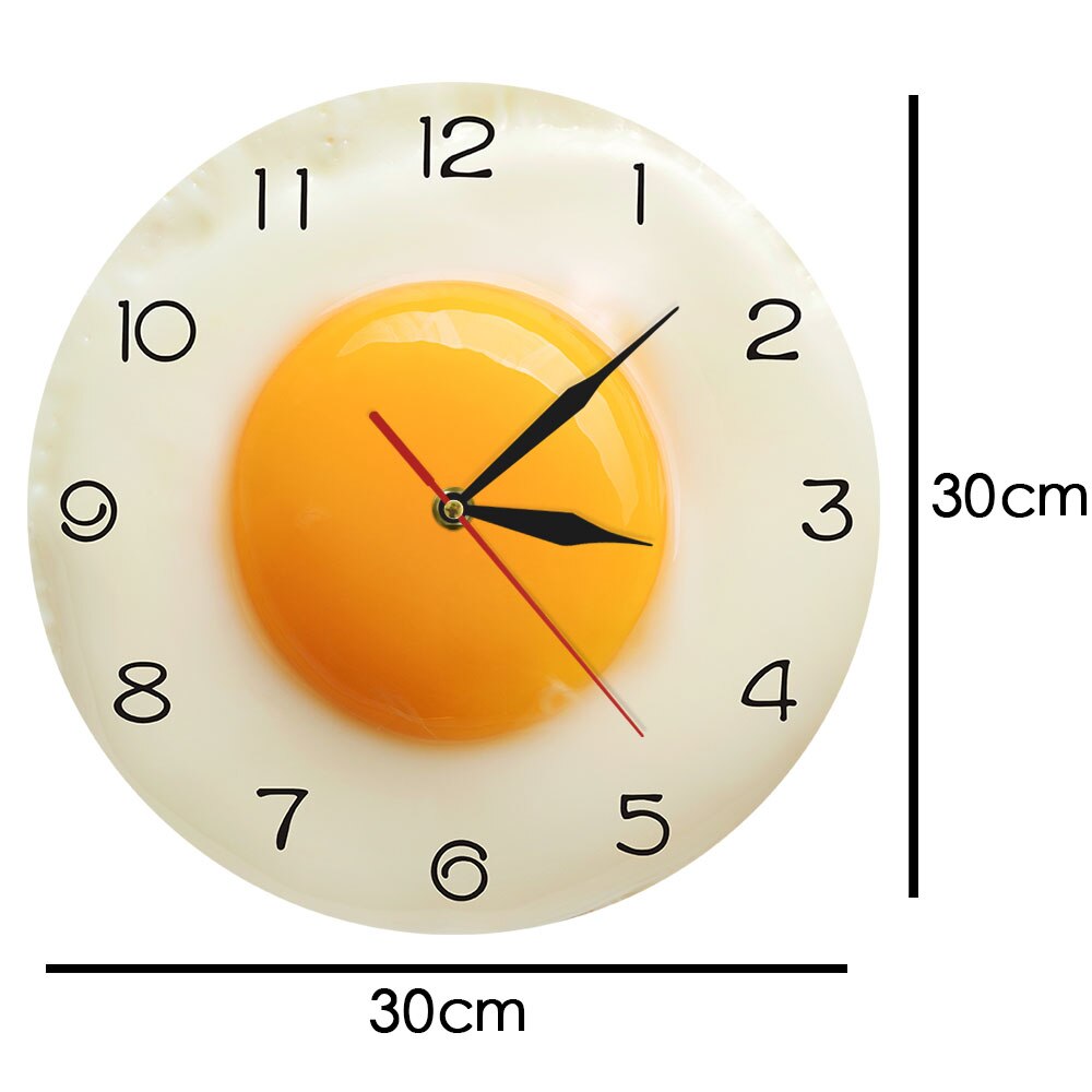 Wall Mount Acrylic Fried Egg Kitchen Clock by HitMyNeed