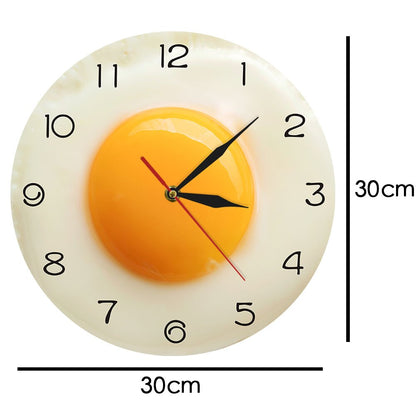 Wall Mount Acrylic Fried Egg Kitchen Clock by HitMyNeed