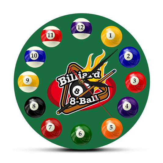 Wall Mount Analog Billiard Clock 12-Inch by HitMyNeed