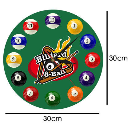 Wall Mount Analog Billiard Clock 12-Inch by HitMyNeed