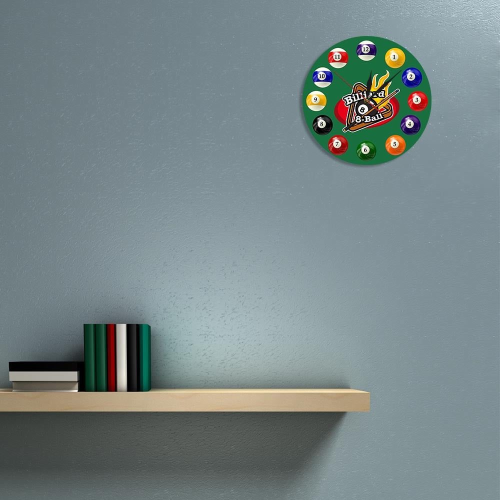 Wall Mount Analog Billiard Clock 12-Inch by HitMyNeed