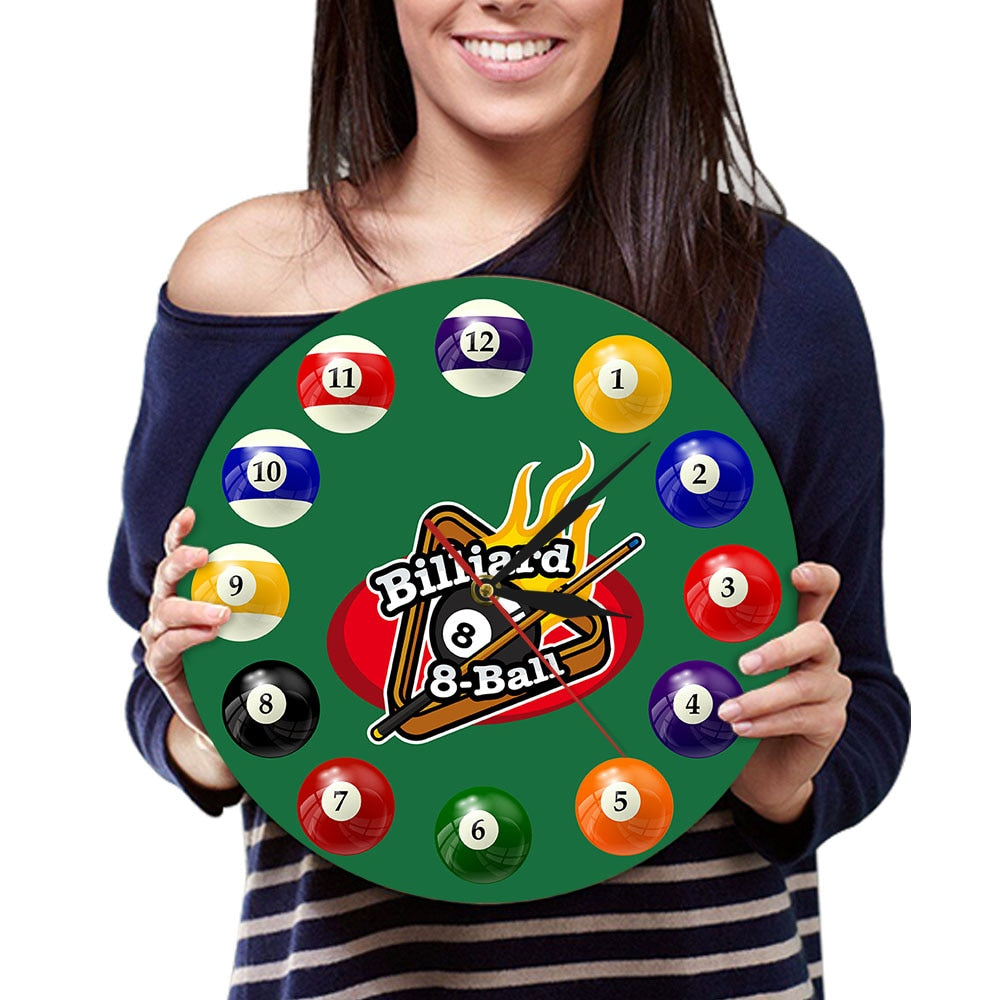 Wall Mount Analog Billiard Clock 12-Inch by HitMyNeed