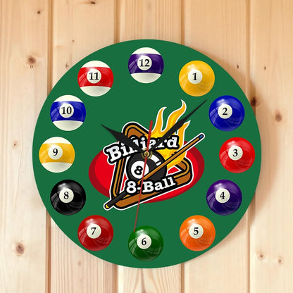 Wall Mount Analog Billiard Clock 12-Inch by HitMyNeed