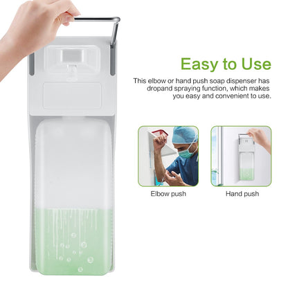 Wall Mount Manual Soap Dispenser with Elbow Pump by HitMyNeed