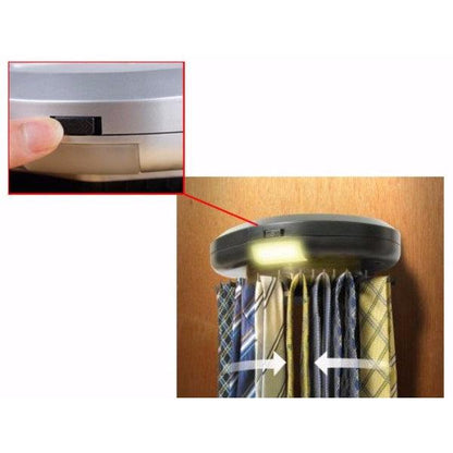Wall Mount Revolving Tie and Scarf Hanger with Light by HitMyNeed