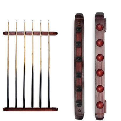 Wall-Mounted 6-Slot Pool Cue Stick Rack by HitMyNeed