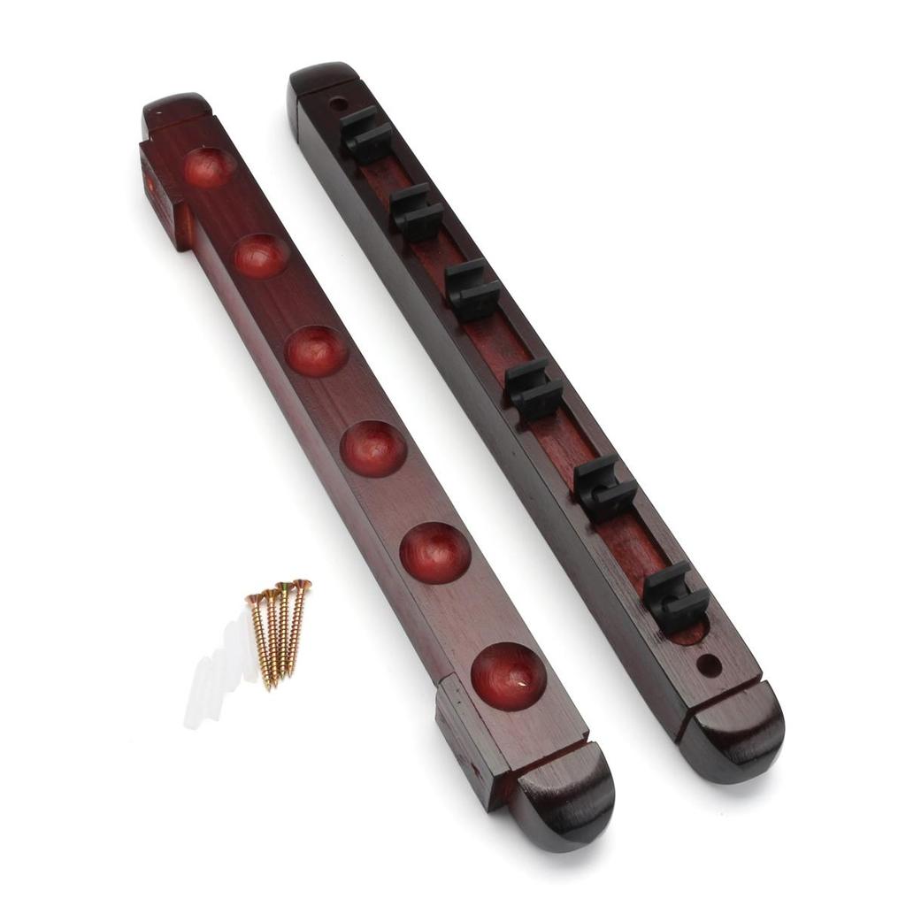 Wall-Mounted 6-Slot Pool Cue Stick Rack by HitMyNeed