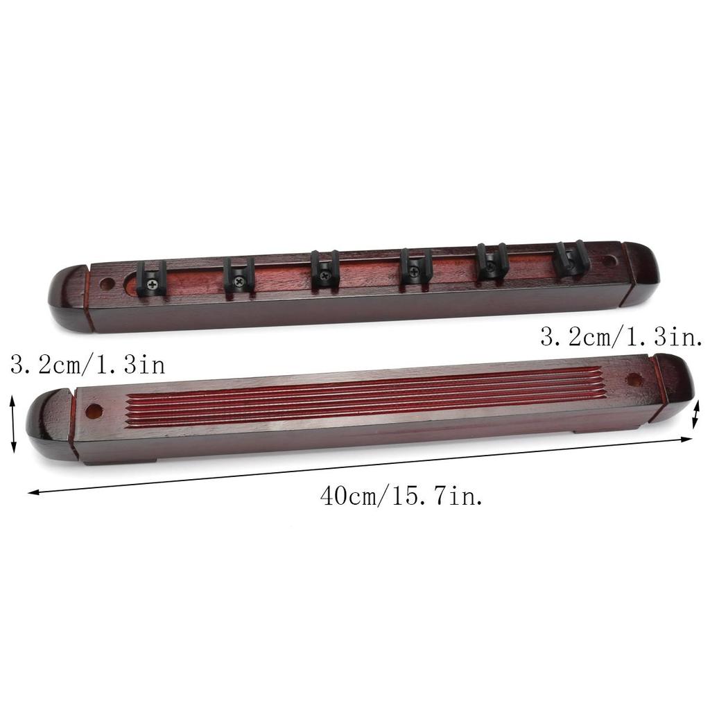 Wall-Mounted 6-Slot Pool Cue Stick Rack by HitMyNeed