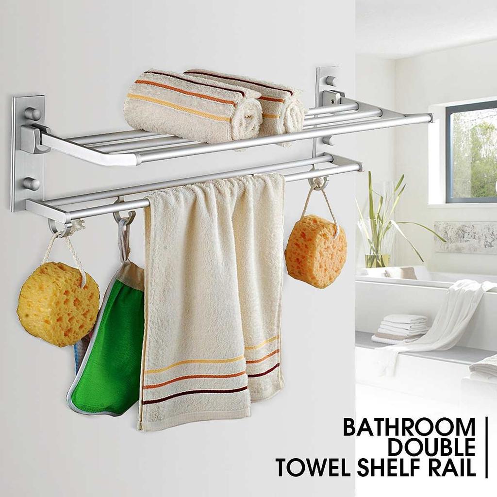 Wall Mounted Aluminum Bathroom Towel Shelf Rack by HitMyNeed