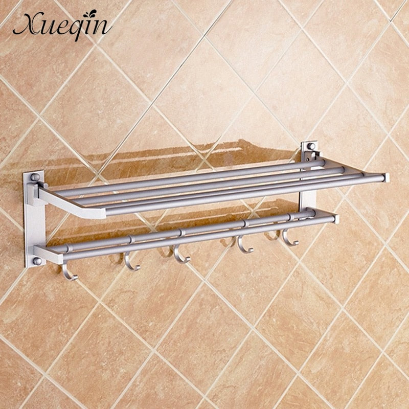 Wall Mounted Aluminum Bathroom Towel Shelf Rack by HitMyNeed