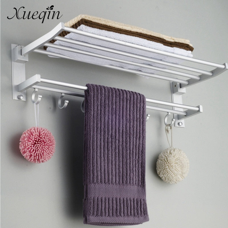 Wall Mounted Aluminum Bathroom Towel Shelf Rack by HitMyNeed